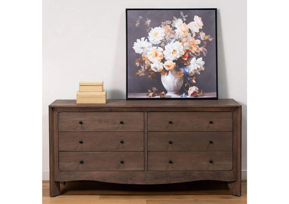 LX-1086-20 Mabel 6 Drawer Dresser Dark Brown