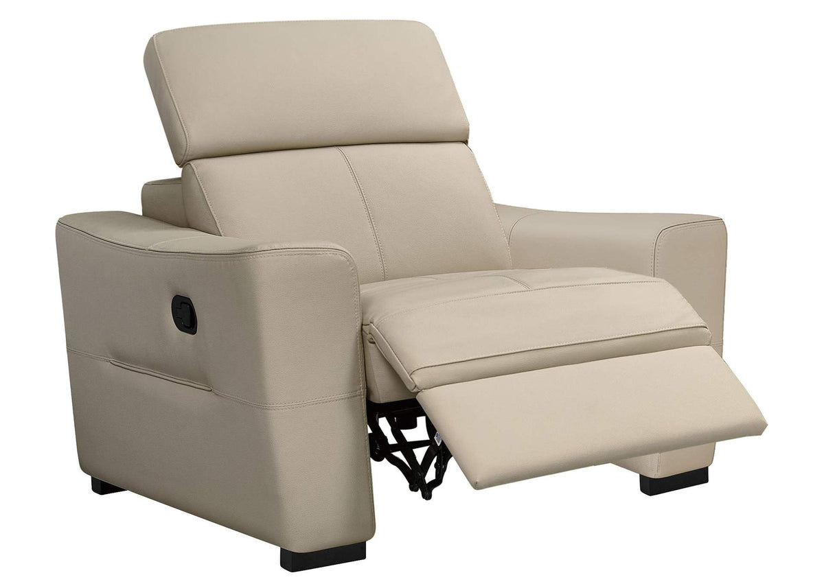 i42869 6021 Cream Armchair w/ manual recliner