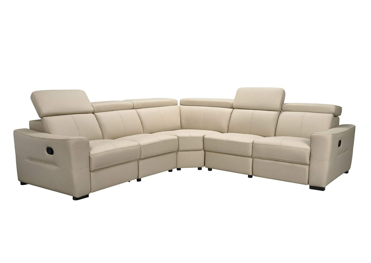i42867 6021 Cream Sectional w/ manual recliners