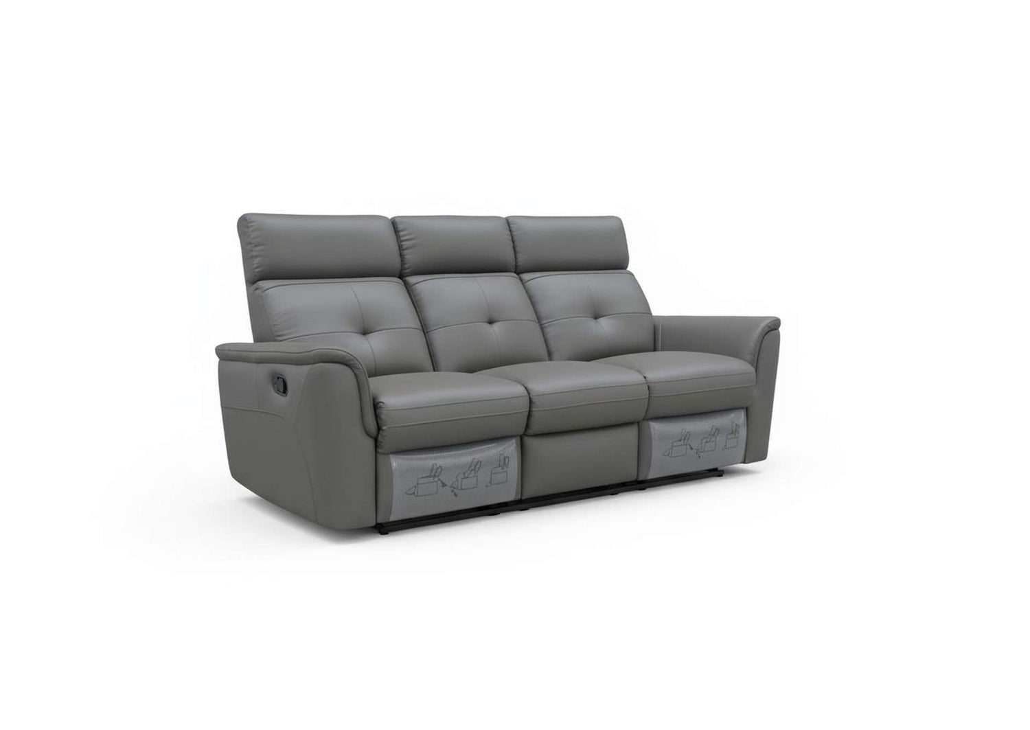 i42827 8501 Dark Grey Sofa w/Manual Recliner