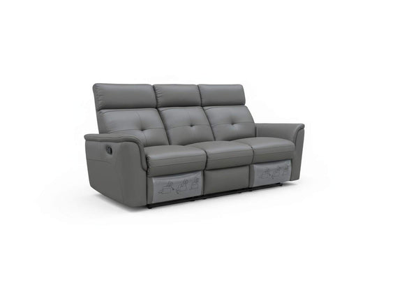 i42827 8501 Dark Grey Sofa w/Manual Recliner