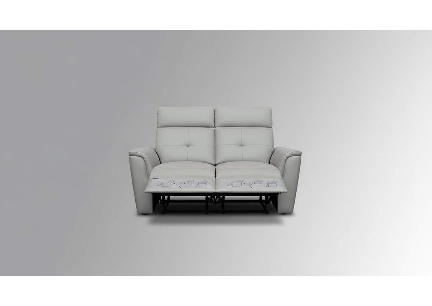 i42840 8501 Light Grey Loveseat w/Manual Recliners
