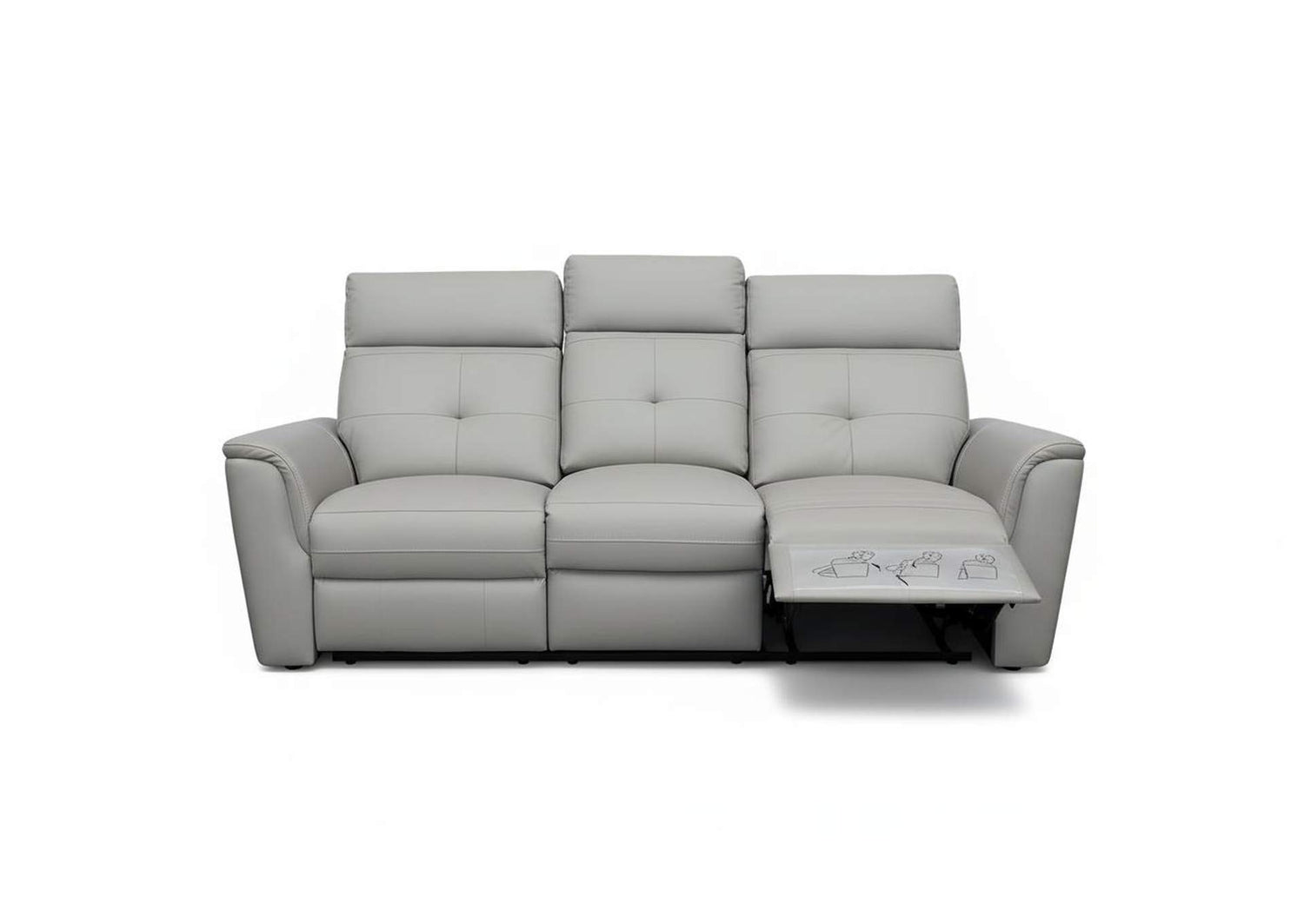i42837 8501 Light Grey Sofa w/Manual Recliners