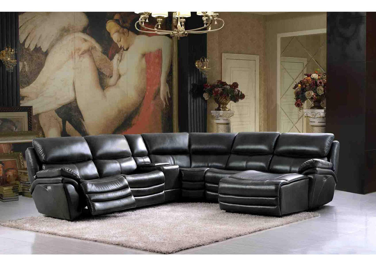 i21851 2711 Sectional with 3 Electric Recliners DARK GREY