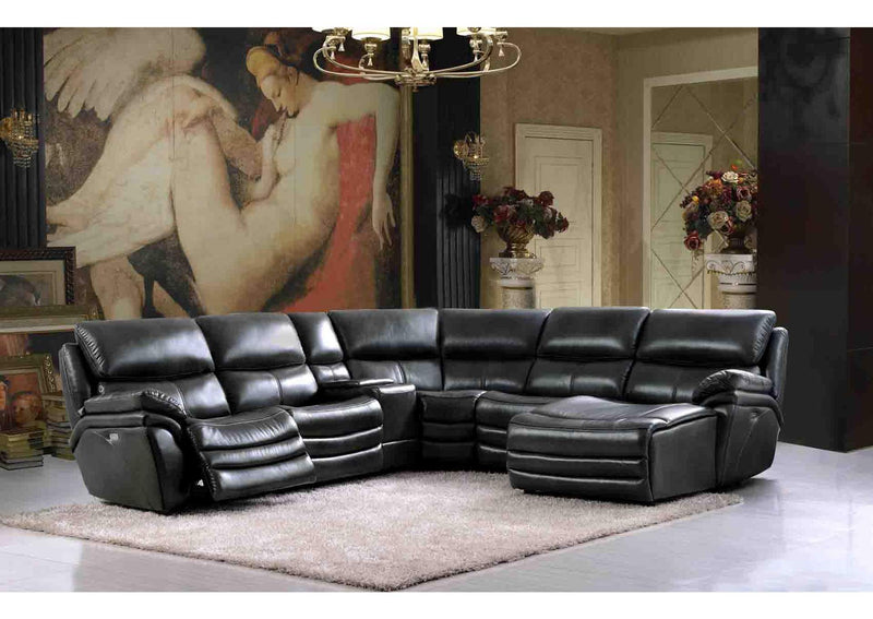 i21851 2711 Sectional with 3 Electric Recliners DARK GREY