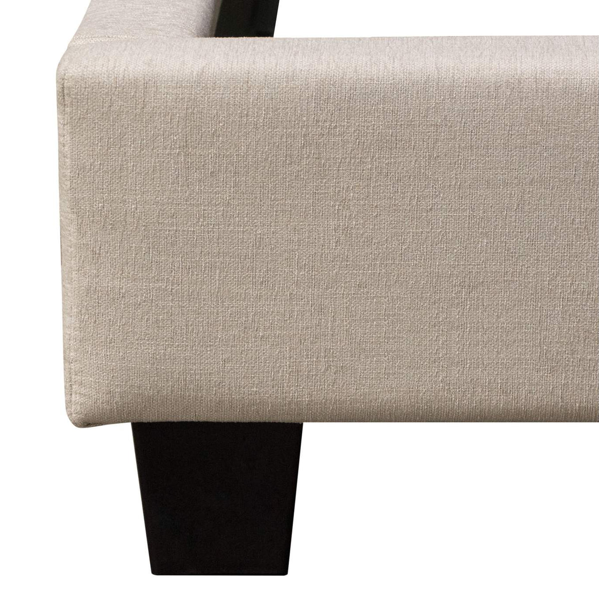 MADISONAVEQUBEDSD Madison Ave Tufted Wing Queen Bed In Sand Button Tufted Fabric