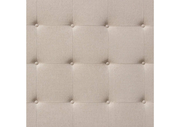 MADISONAVEQUBEDSD Madison Ave Tufted Wing Queen Bed In Sand Button Tufted Fabric
