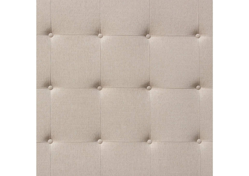 MADISONAVEQUBEDSD Madison Ave Tufted Wing Queen Bed In Sand Button Tufted Fabric