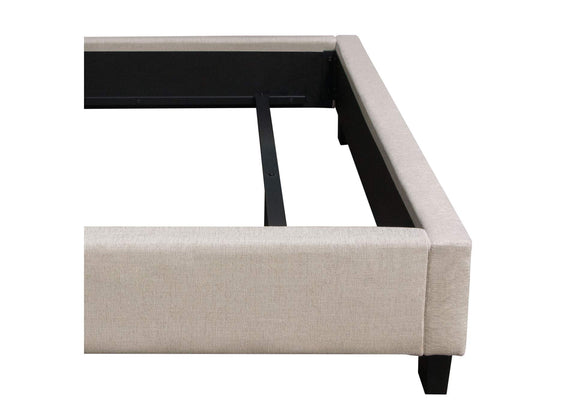 MADISONAVEQUBEDSD Madison Ave Tufted Wing Queen Bed In Sand Button Tufted Fabric