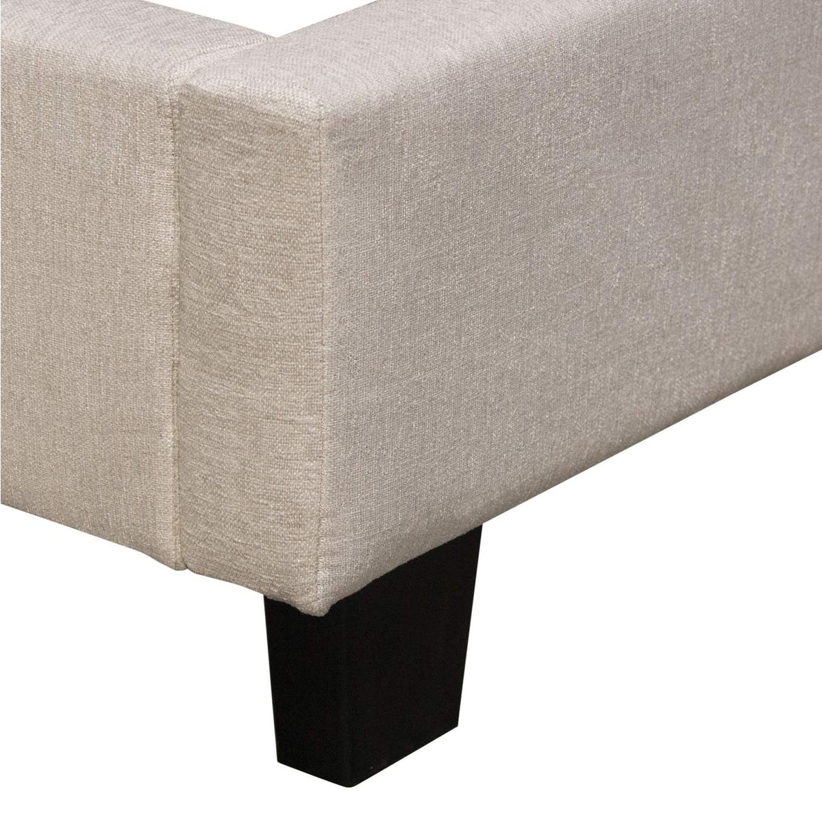 MADISONAVEQUBEDSD Madison Ave Tufted Wing Queen Bed In Sand Button Tufted Fabric