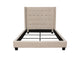 MADISONAVEQUBEDSD Madison Ave Tufted Wing Queen Bed In Sand Button Tufted Fabric