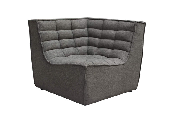 MARSHALL3PCGR Marshall 3pc Corner Modular Sectional W/ Scooped Seat In Grey Fabric