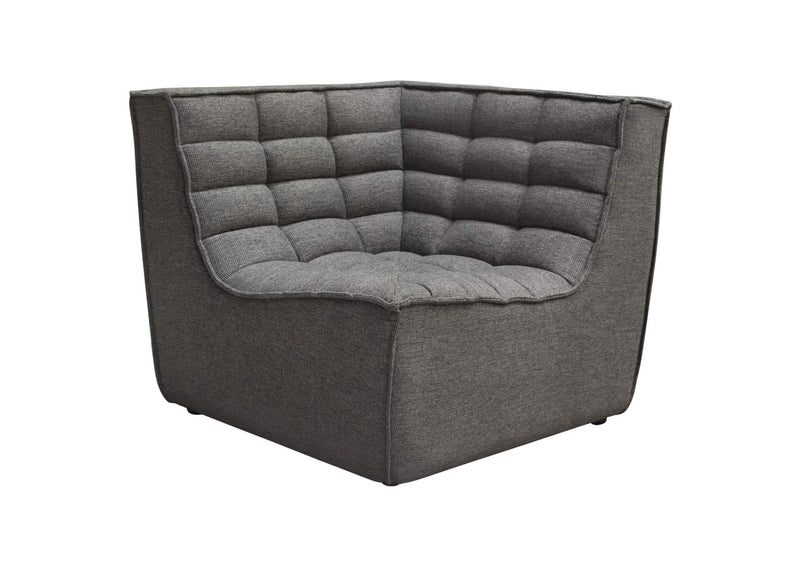 MARSHALL3PCGR Marshall 3pc Corner Modular Sectional W/ Scooped Seat In Grey Fabric