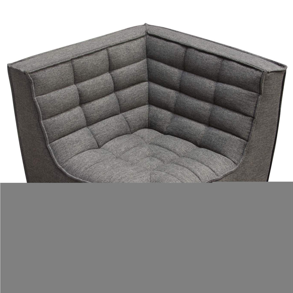 MARSHALL3PCGR Marshall 3pc Corner Modular Sectional W/ Scooped Seat In Grey Fabric