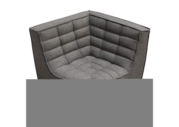 MARSHALL3PCGR Marshall 3pc Corner Modular Sectional W/ Scooped Seat In Grey Fabric