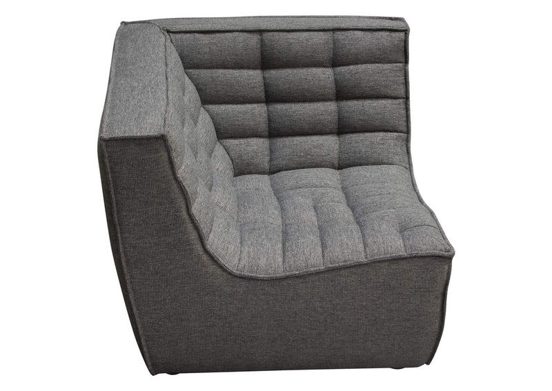 MARSHALL3PCGR Marshall 3pc Corner Modular Sectional W/ Scooped Seat In Grey Fabric