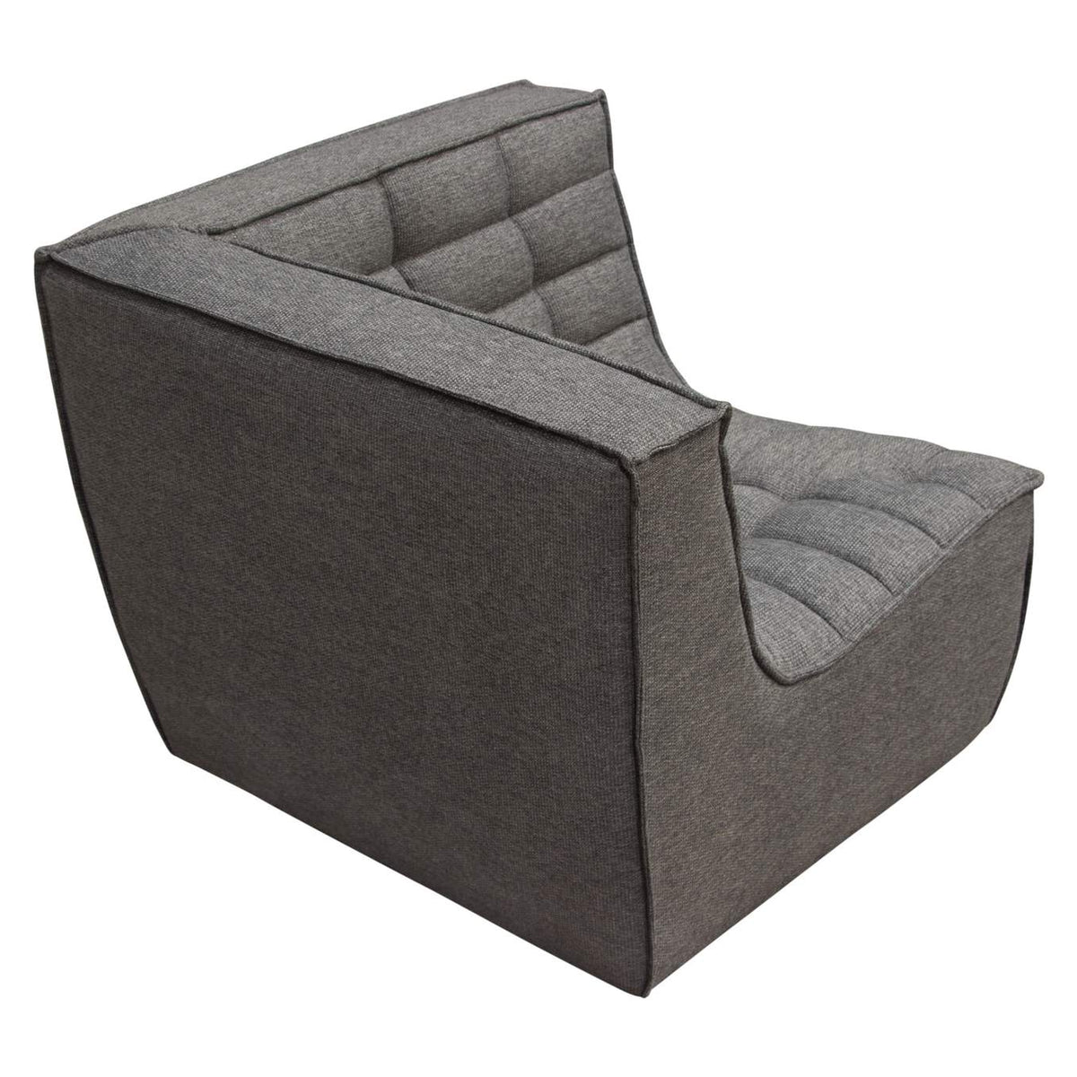 MARSHALL3PCGR Marshall 3pc Corner Modular Sectional W/ Scooped Seat In Grey Fabric