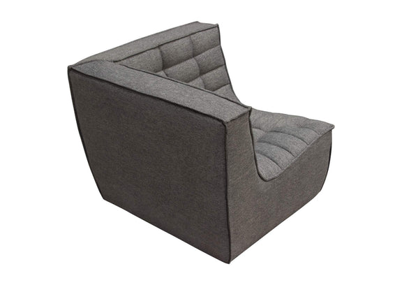 MARSHALL3PCGR Marshall 3pc Corner Modular Sectional W/ Scooped Seat In Grey Fabric