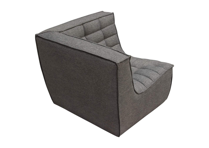 MARSHALL3PCGR Marshall 3pc Corner Modular Sectional W/ Scooped Seat In Grey Fabric