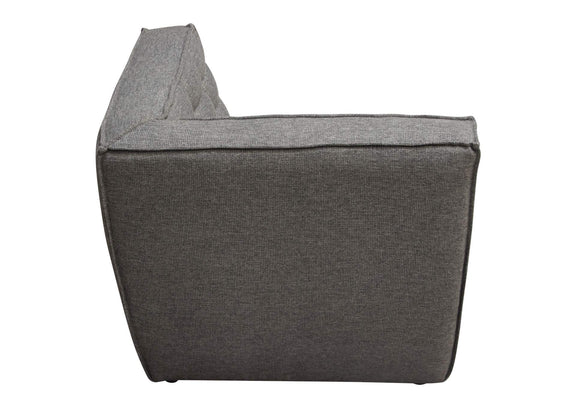MARSHALL3PCGR Marshall 3pc Corner Modular Sectional W/ Scooped Seat In Grey Fabric