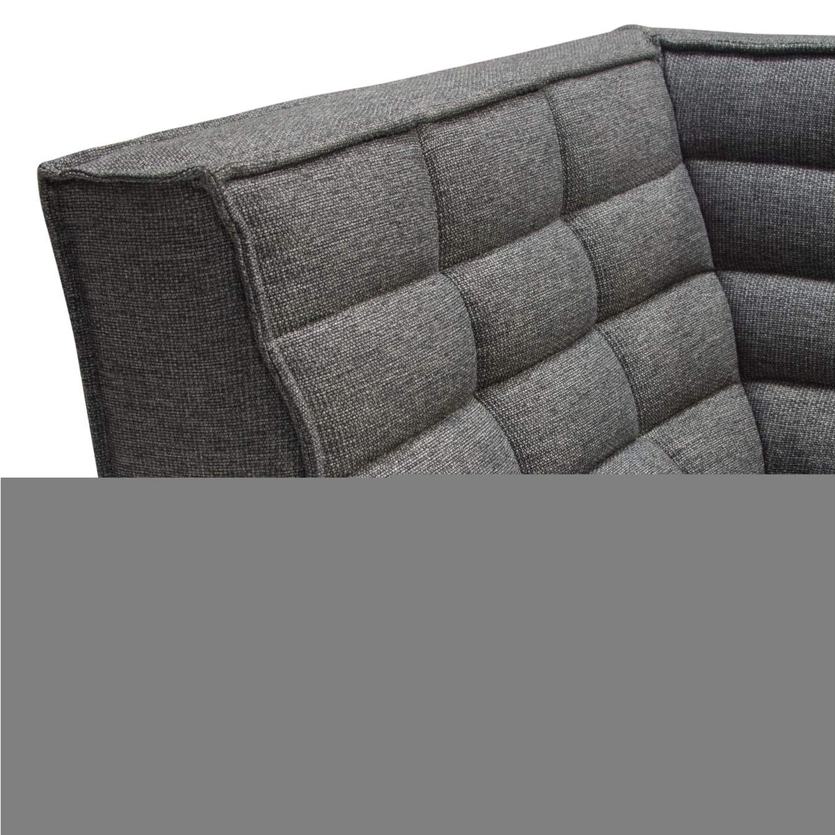 MARSHALL3PCGR Marshall 3pc Corner Modular Sectional W/ Scooped Seat In Grey Fabric