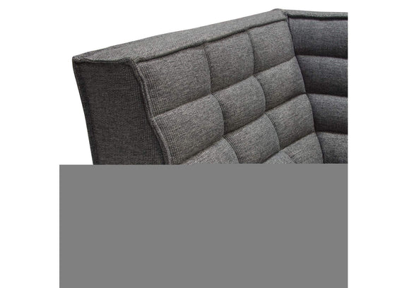 MARSHALL3PCGR Marshall 3pc Corner Modular Sectional W/ Scooped Seat In Grey Fabric