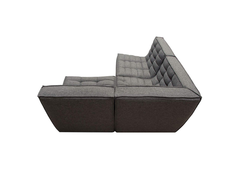 MARSHALL3PCGR Marshall 3pc Corner Modular Sectional W/ Scooped Seat In Grey Fabric