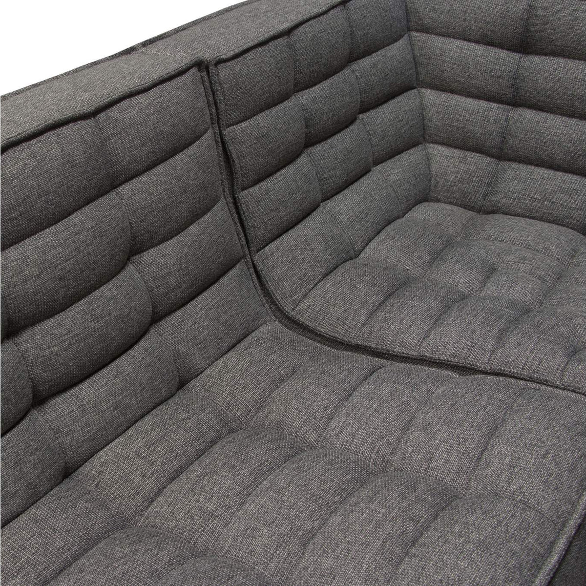 MARSHALL3PCGR Marshall 3pc Corner Modular Sectional W/ Scooped Seat In Grey Fabric