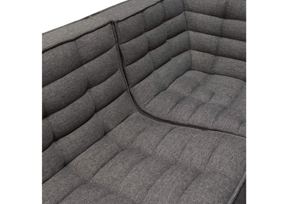 MARSHALL3PCGR Marshall 3pc Corner Modular Sectional W/ Scooped Seat In Grey Fabric