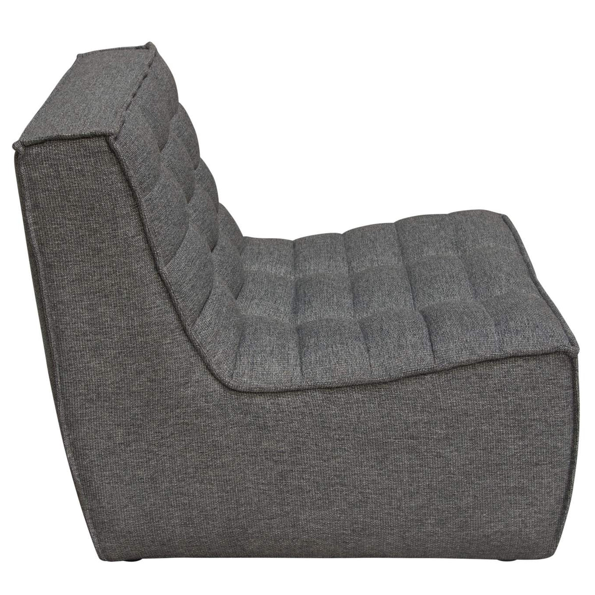 MARSHALL3PCGR Marshall 3pc Corner Modular Sectional W/ Scooped Seat In Grey Fabric