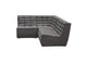 MARSHALL3PCGR Marshall 3pc Corner Modular Sectional W/ Scooped Seat In Grey Fabric