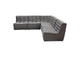 MARSHALL5PCGR Marshall 5pc Corner Modular Sectional W/ Scooped Seat In Grey Fabric