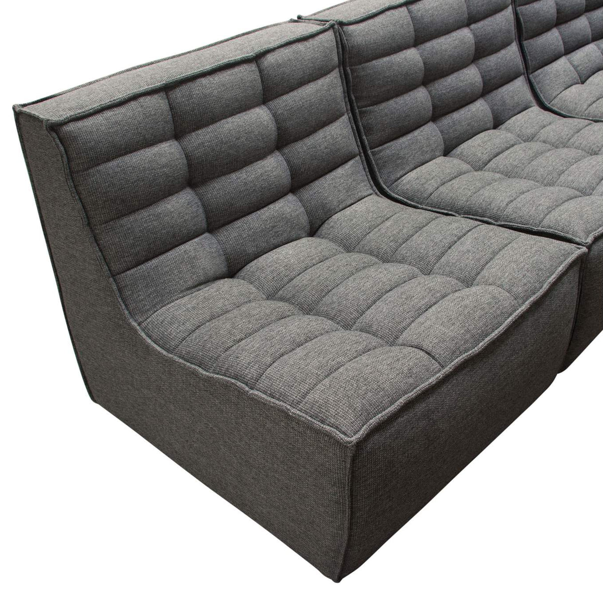 MARSHALL5PCGR Marshall 5pc Corner Modular Sectional W/ Scooped Seat In Grey Fabric