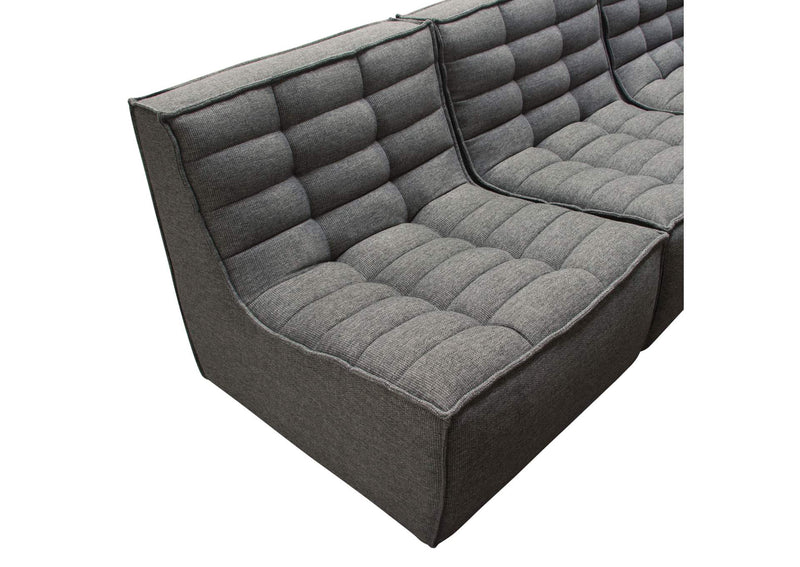 MARSHALL5PCGR Marshall 5pc Corner Modular Sectional W/ Scooped Seat In Grey Fabric