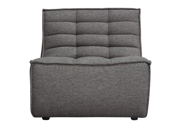MARSHALL5PCGR Marshall 5pc Corner Modular Sectional W/ Scooped Seat In Grey Fabric