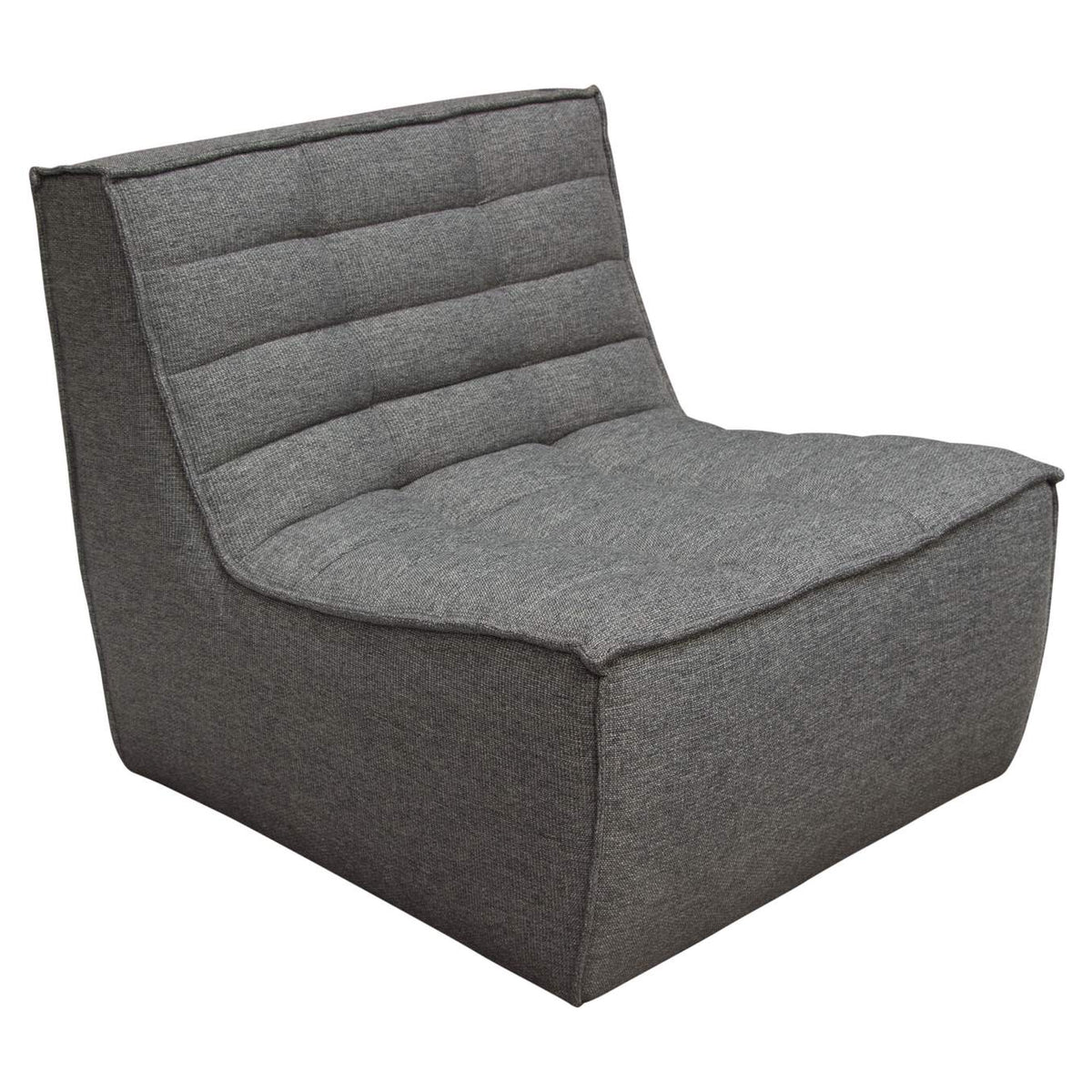 MARSHALL5PCGR Marshall 5pc Corner Modular Sectional W/ Scooped Seat In Grey Fabric