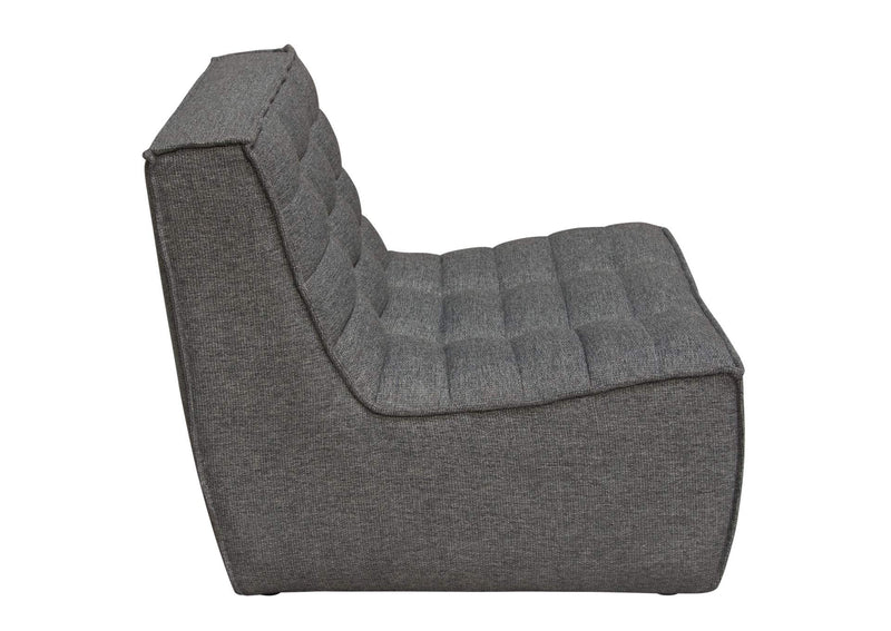 MARSHALL5PCGR Marshall 5pc Corner Modular Sectional W/ Scooped Seat In Grey Fabric