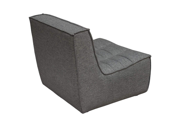 MARSHALL5PCGR Marshall 5pc Corner Modular Sectional W/ Scooped Seat In Grey Fabric