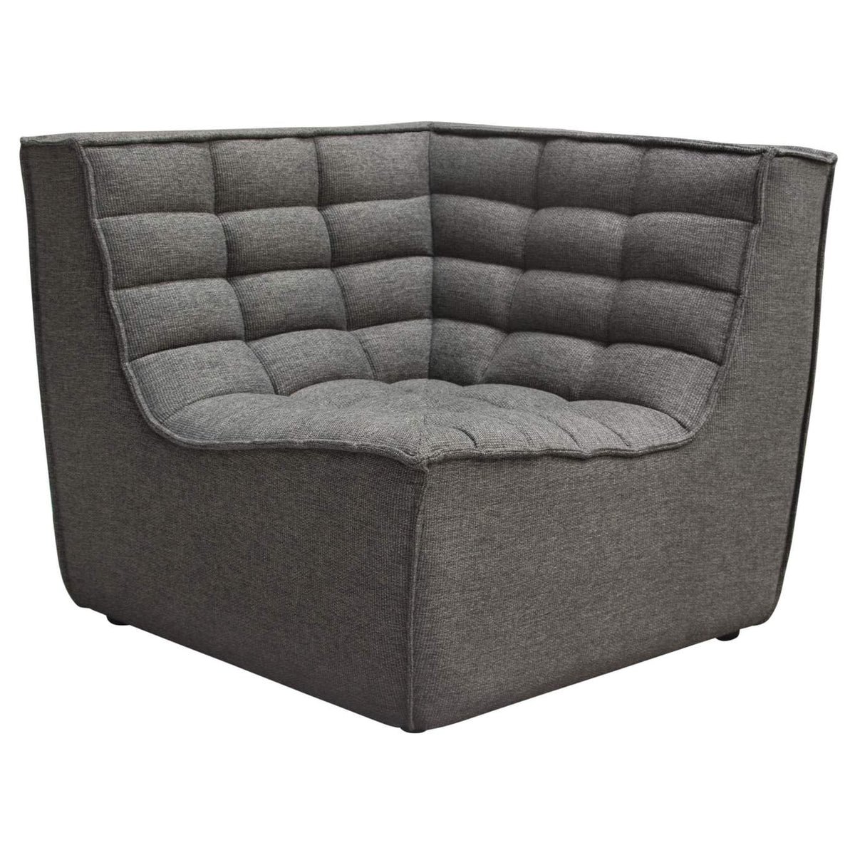 MARSHALL5PCGR Marshall 5pc Corner Modular Sectional W/ Scooped Seat In Grey Fabric