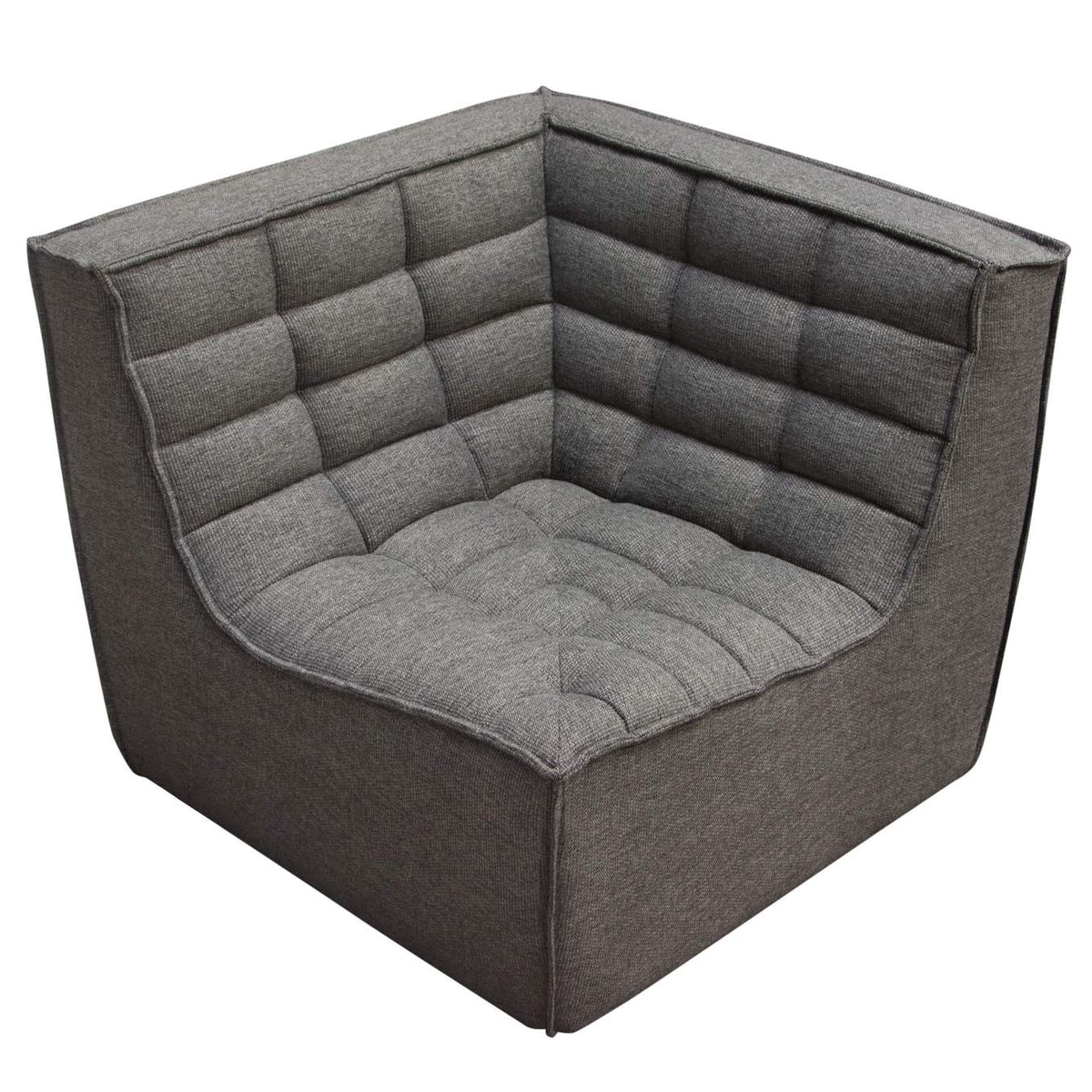 MARSHALL5PCGR Marshall 5pc Corner Modular Sectional W/ Scooped Seat In Grey Fabric