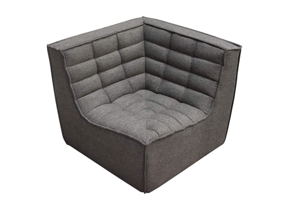 MARSHALL5PCGR Marshall 5pc Corner Modular Sectional W/ Scooped Seat In Grey Fabric