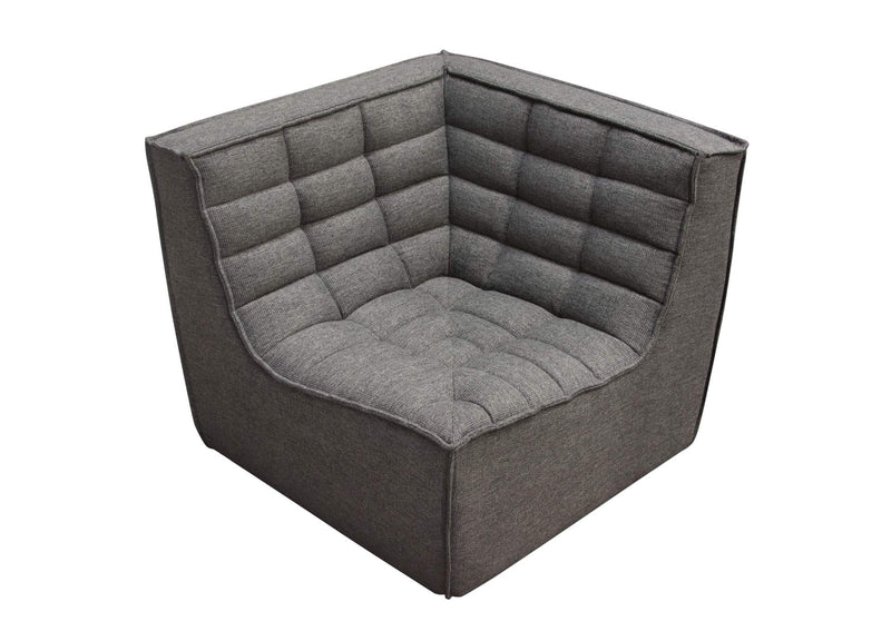 MARSHALL5PCGR Marshall 5pc Corner Modular Sectional W/ Scooped Seat In Grey Fabric