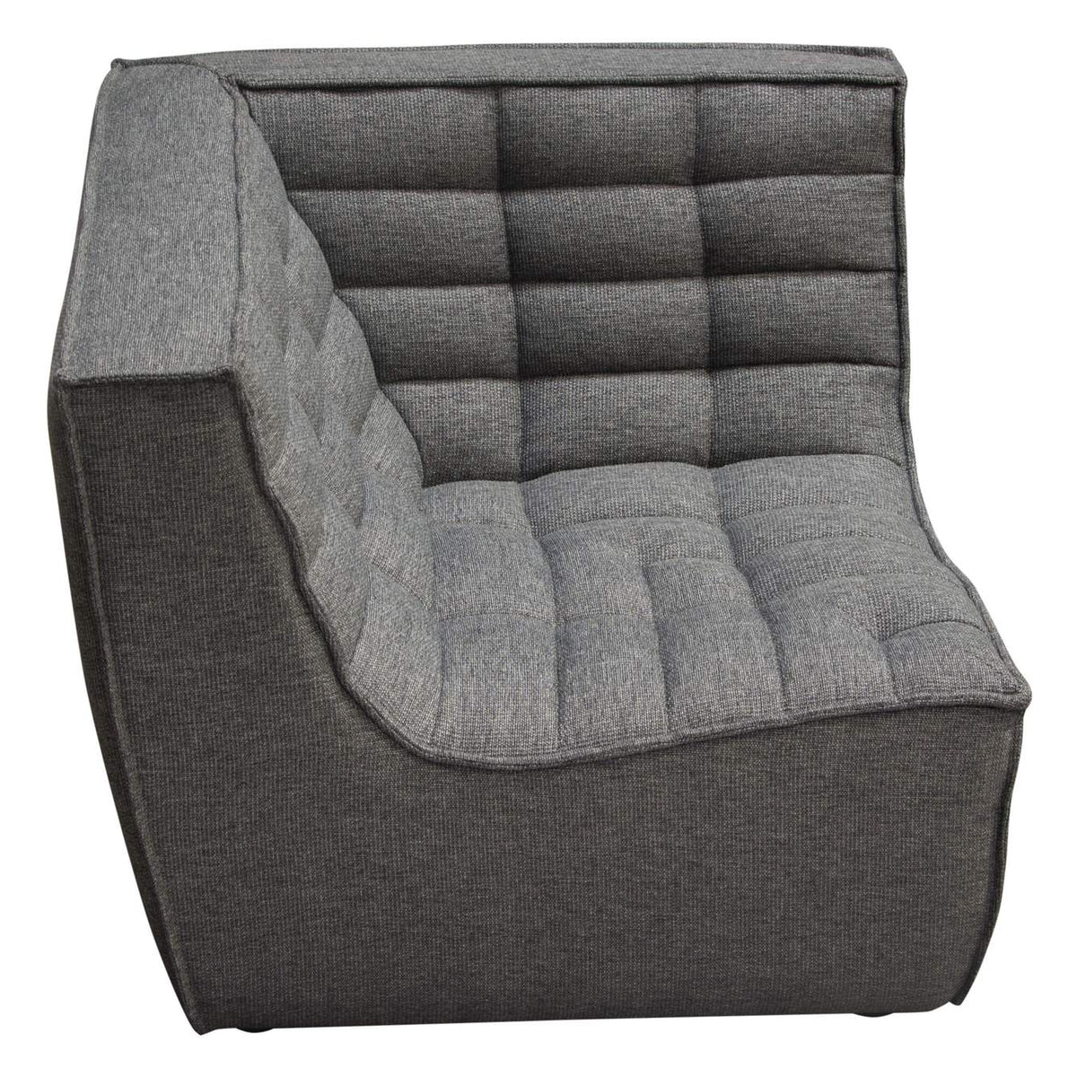 MARSHALL5PCGR Marshall 5pc Corner Modular Sectional W/ Scooped Seat In Grey Fabric