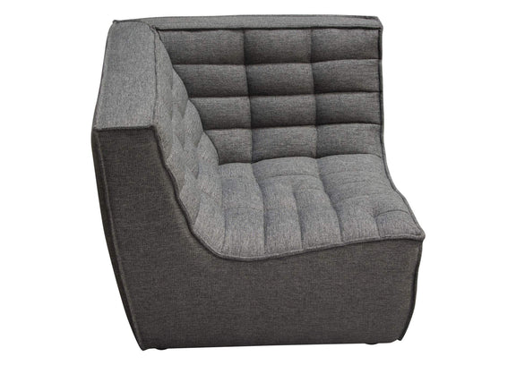 MARSHALL5PCGR Marshall 5pc Corner Modular Sectional W/ Scooped Seat In Grey Fabric