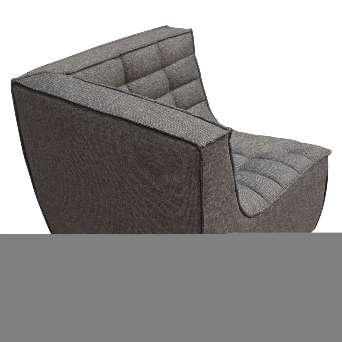 MARSHALL5PCGR Marshall 5pc Corner Modular Sectional W/ Scooped Seat In Grey Fabric