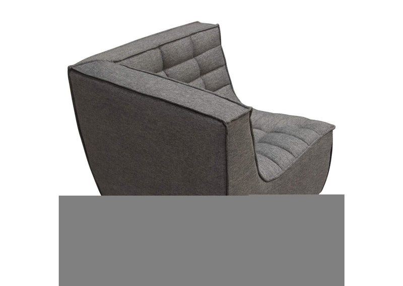 MARSHALL5PCGR Marshall 5pc Corner Modular Sectional W/ Scooped Seat In Grey Fabric