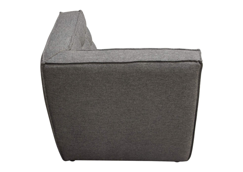 MARSHALL5PCGR Marshall 5pc Corner Modular Sectional W/ Scooped Seat In Grey Fabric