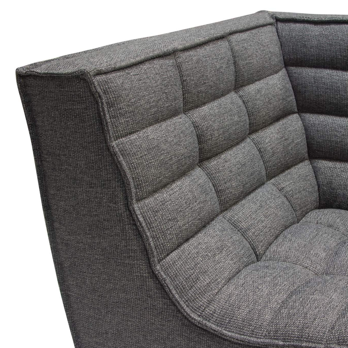 MARSHALL5PCGR Marshall 5pc Corner Modular Sectional W/ Scooped Seat In Grey Fabric