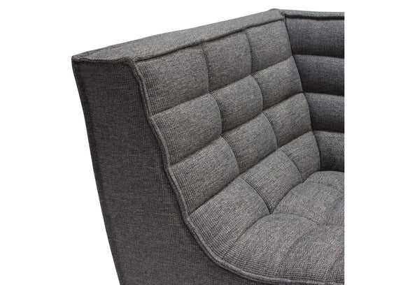 MARSHALL5PCGR Marshall 5pc Corner Modular Sectional W/ Scooped Seat In Grey Fabric