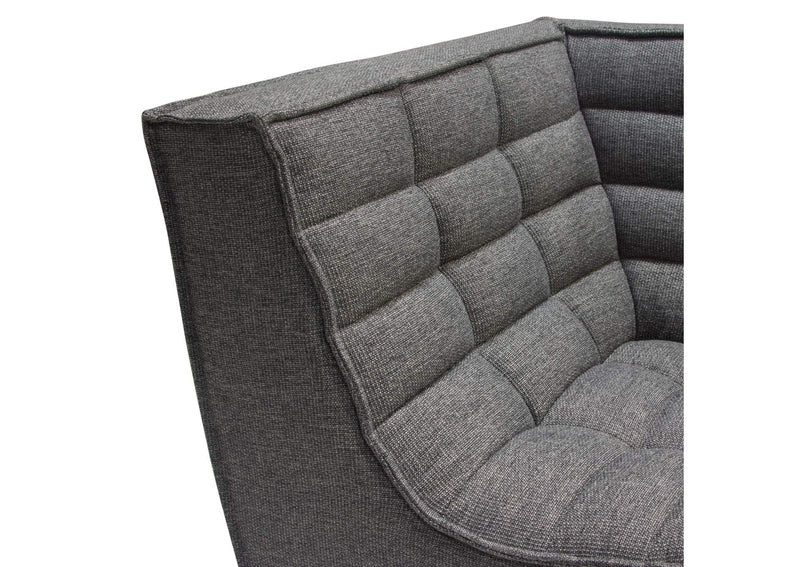 MARSHALL5PCGR Marshall 5pc Corner Modular Sectional W/ Scooped Seat In Grey Fabric